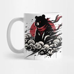 Cool Ninja Panda Bear Japanese Retro Vintage Style Mug